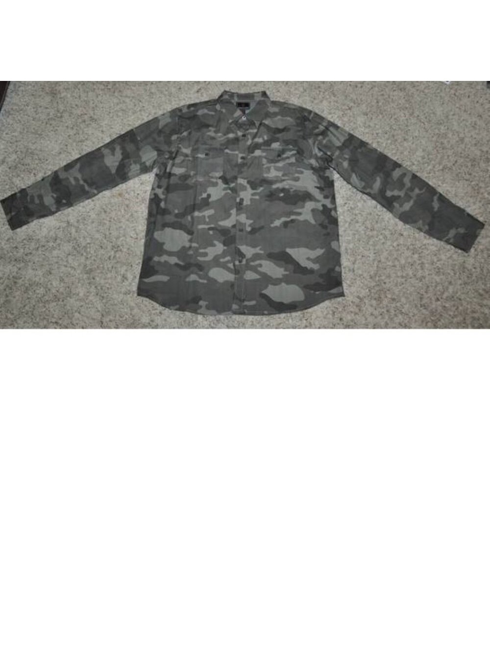 Mens Sport Shirt Swiss Cross Camouflage Medium Button Up Convertible Sleeves